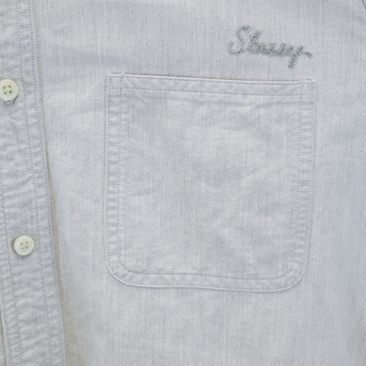 STUSSY ステューシー ザ ハートブレイカーズ コラボ 長袖 ボタンダウンシャツ 1 グレー x THE HEARTBREAKERS メンズ