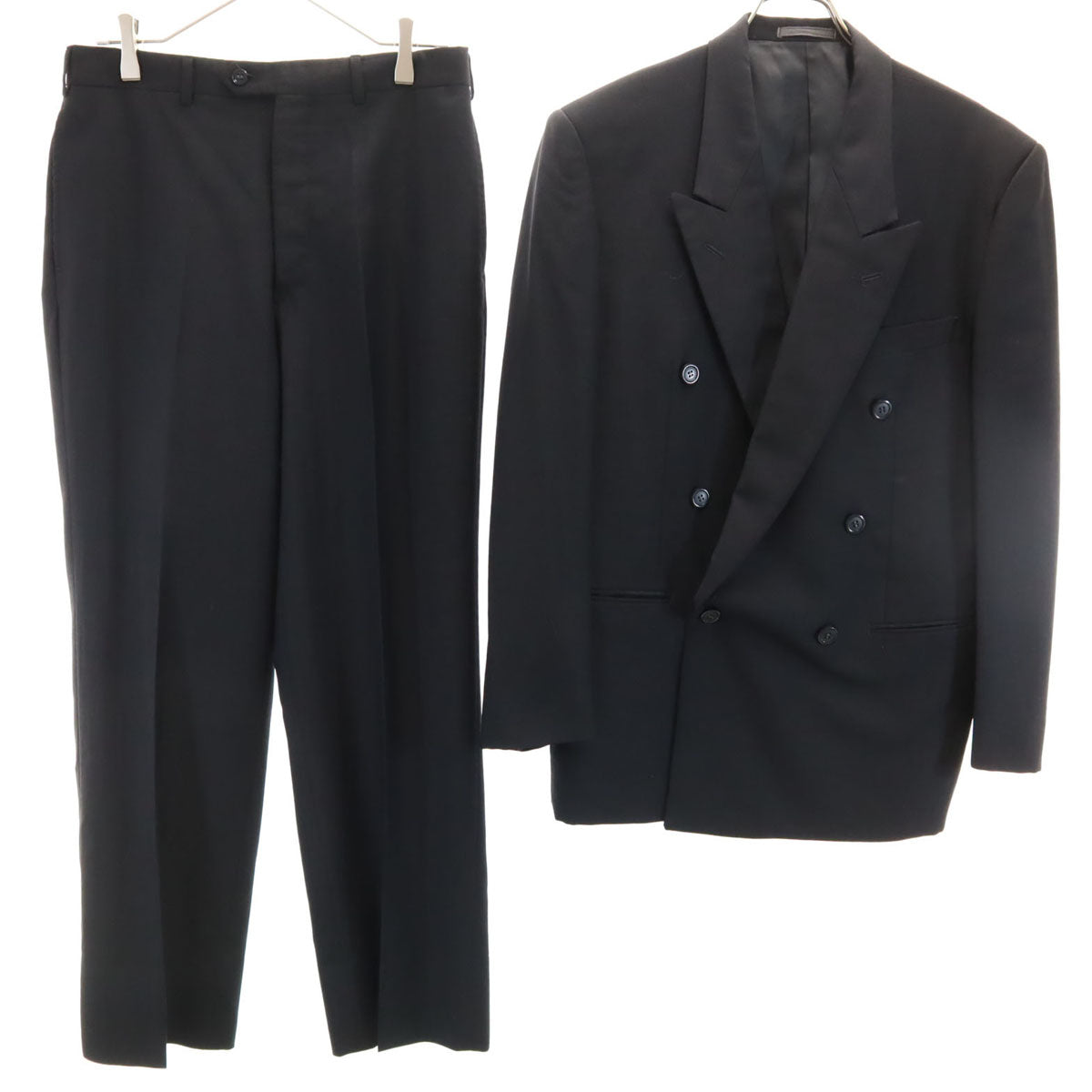 YVES SAINT LAURENT イヴサンローラン 90s 日本製 オールド スーツ 上下 セットアップ 92-80-170 ブラック メンズ