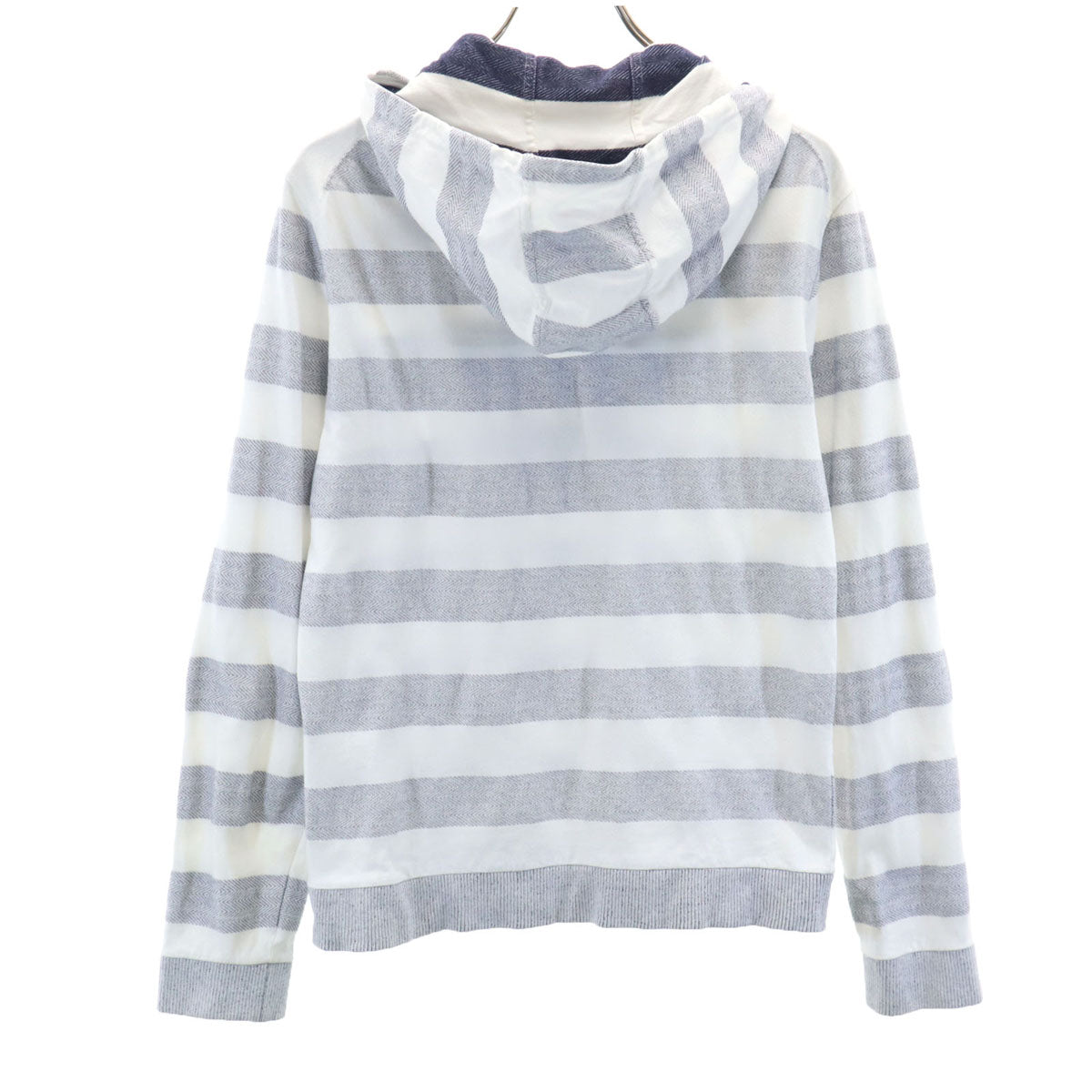 ARMANI EXCHANGE アルマーニエクスチェンジ ボーダー柄 長袖 ハーフジップ パーカー S ホワイト メンズ