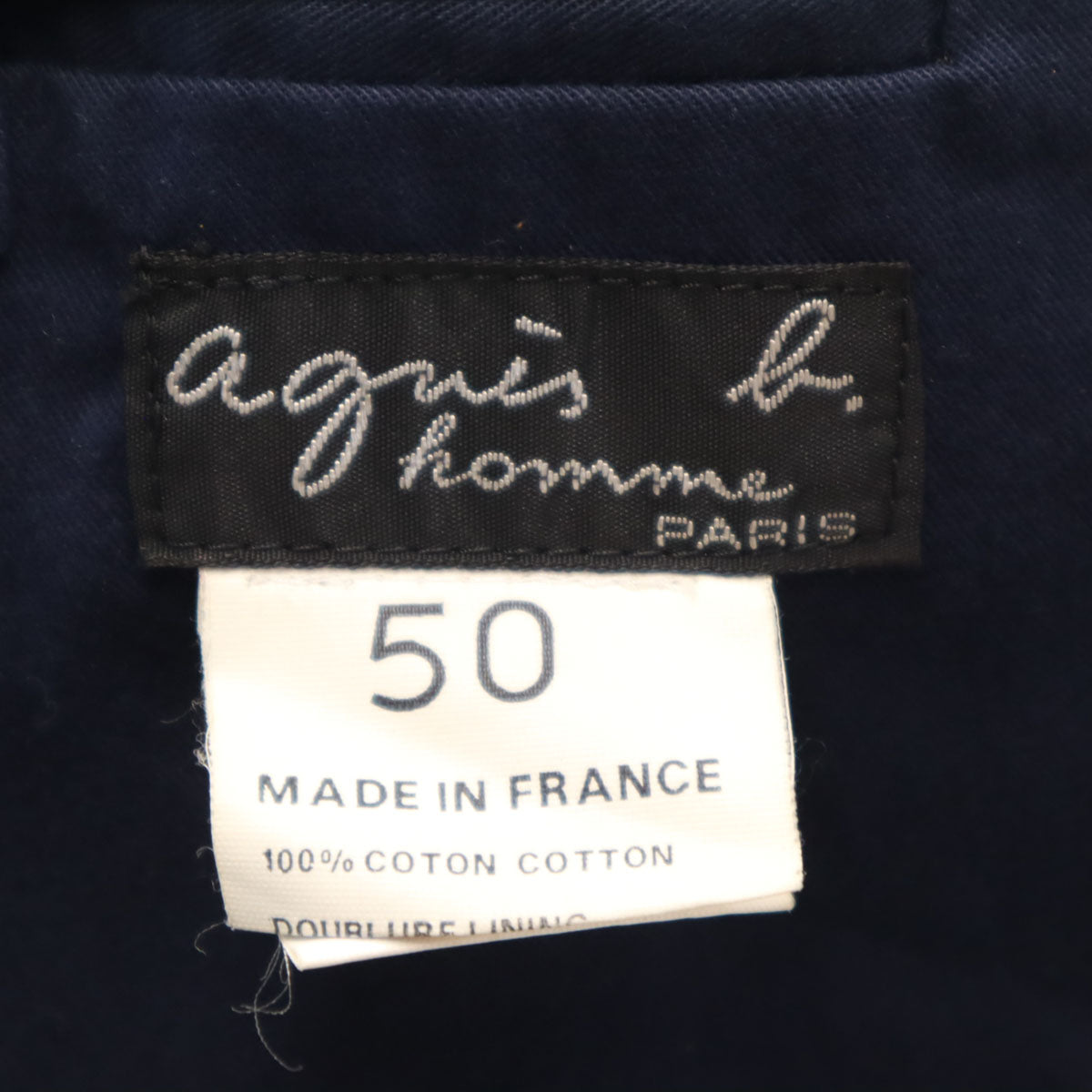 agnes b. アニエスベー フランス製 テーラードジャケット 50 ネイビー メンズ