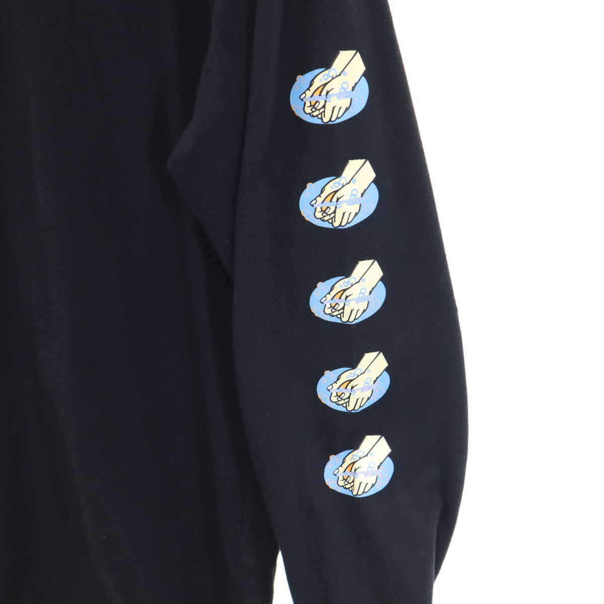 XLARGE エクストララージ バックプリント WASH YOUR HANDS 長袖 Tシャツ L ブラック ロンT メンズ