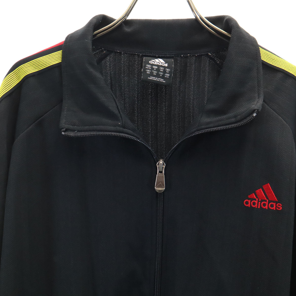 adidas アディダス 日本製 ヘリンボーン柄 トラックジャケット O ブラック ジャージ メンズ