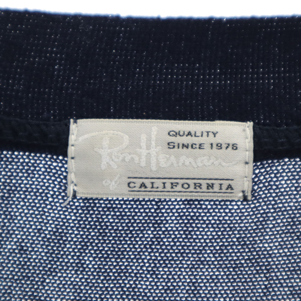 Ron Herman ロンハーマン 日本製 長袖 Vネック ニットカーディガン L ネイビー コンチョボタン レディース