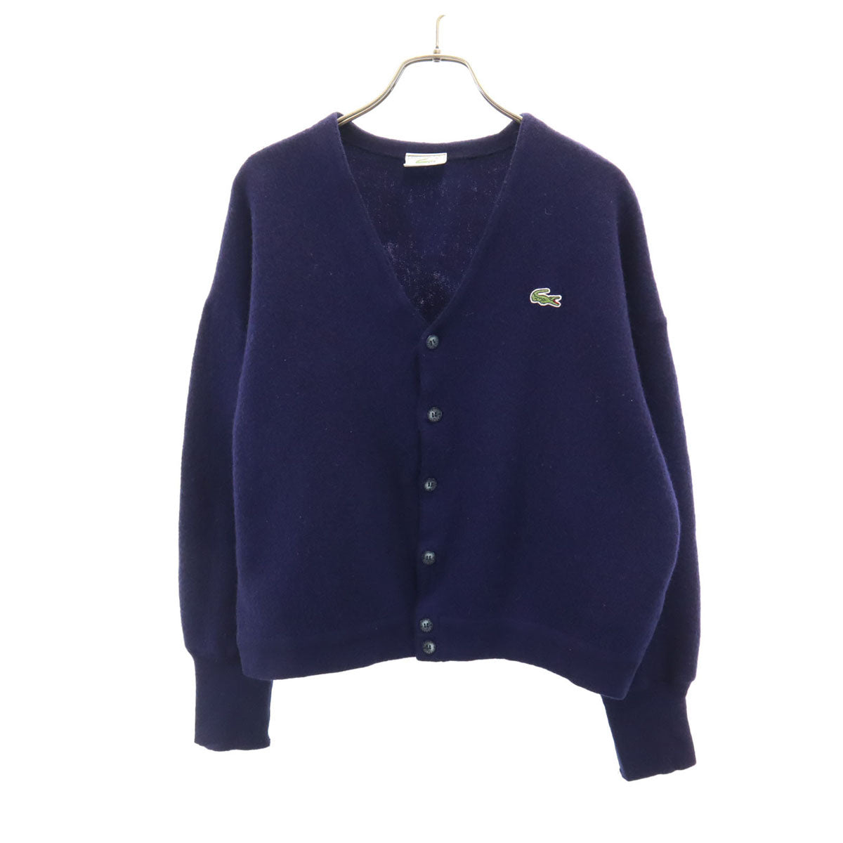 LACOSTE ラコステ 80s ヴィンテージ 長袖 ニットカーディガン S ブルー メンズ