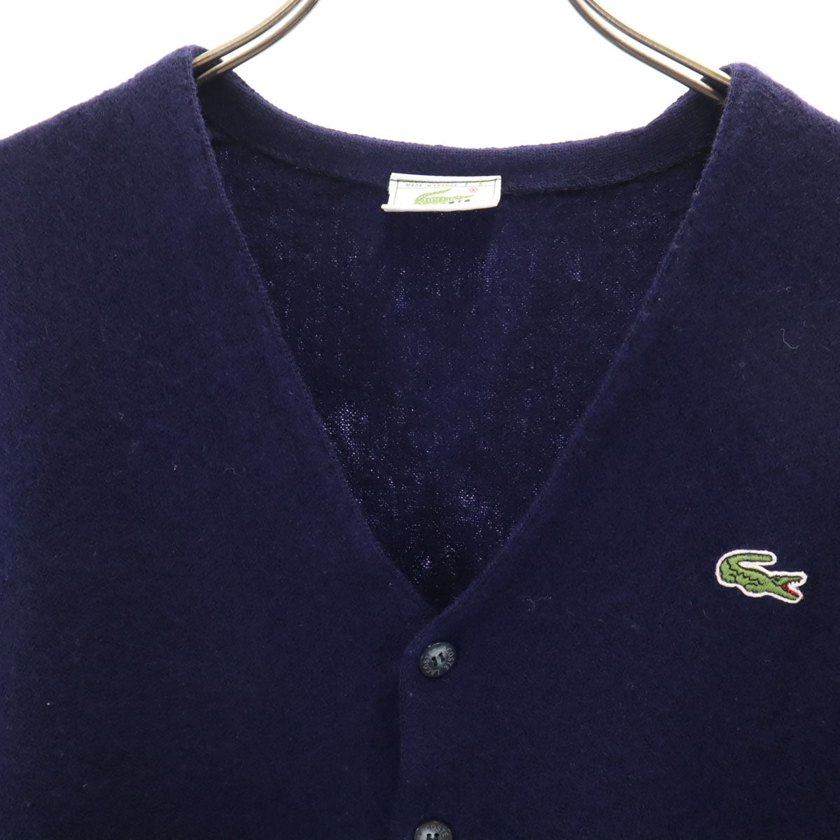 LACOSTE ラコステ 80s ヴィンテージ 長袖 ニットカーディガン S ブルー メンズ