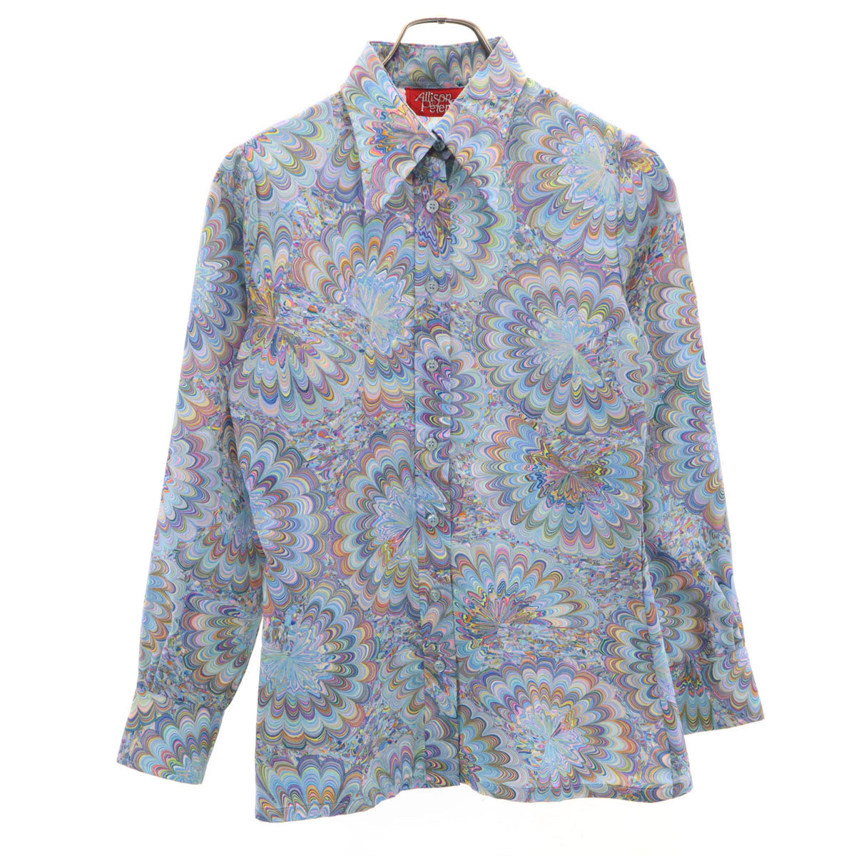 Allison Peters 70s ヴィンテージ サイケ柄 長袖 シャツ 9 マルチ レディース
