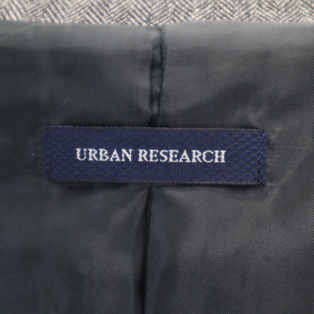 URBAN RESEARCH アーバンリサーチ ヘリンボーン柄 テーラードジャケット M ブラック系 ダブルボタン メンズ