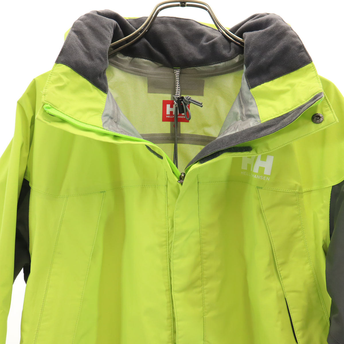 HELLY HANSEN ヘリーハンセン レインジャケット M イエローグリーン 収納袋付き メンズ
