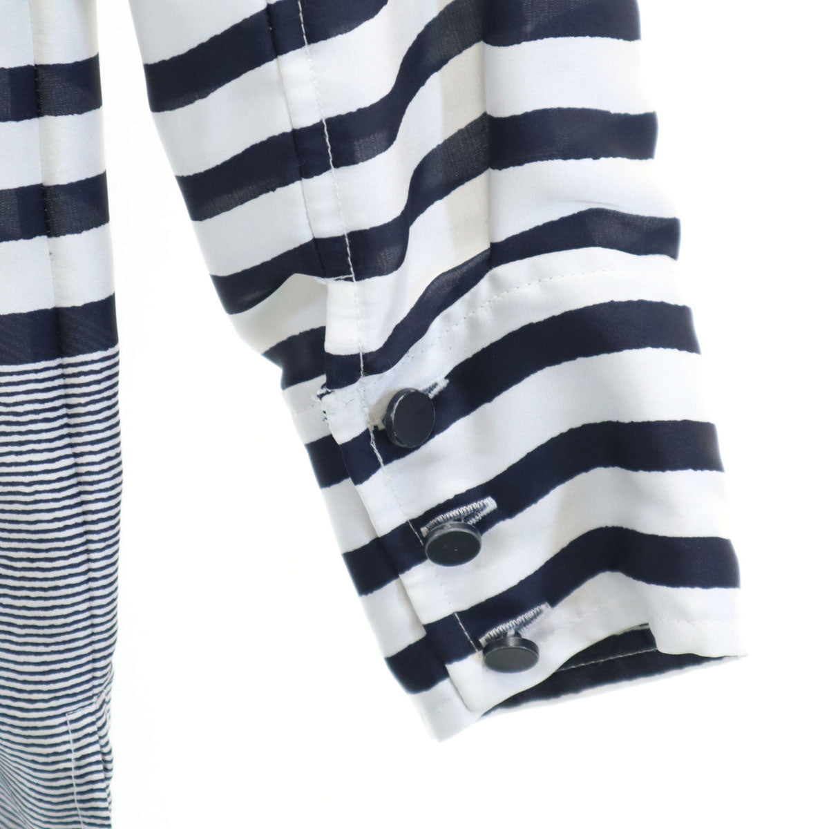 ARMANI EXCHANGE アルマーニエクスチェンジ ボーダー柄 長袖 シャツ XS ホワイト レディース