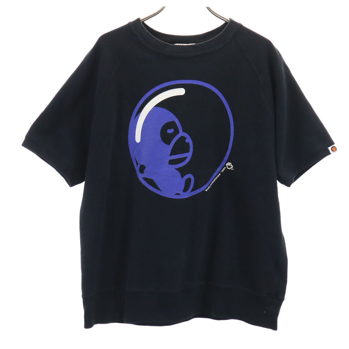 A BATHING APE アベイシングエイプ 日本製 ベイビーマイロ 半袖 スウェット S ブラック メンズ