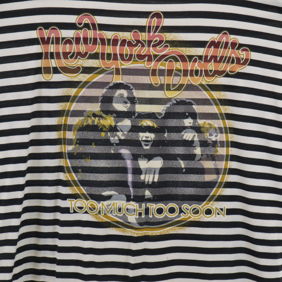 HYSTERIC GLAMOUR ヒステリックグラマー 日本製 ニューヨーク・ドールズ 7分袖 ロング Tシャツ FREE ブラック New York Dolls ロックバンド レディース
