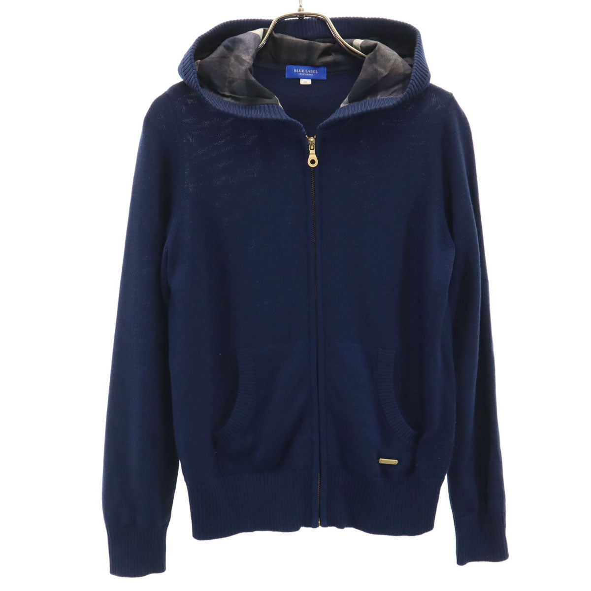 BLUE LABEL CRESTBRIDGE ブルーレーベルクレストブリッジ 長袖 ニット ジップパーカー 38 ネイビー レディース