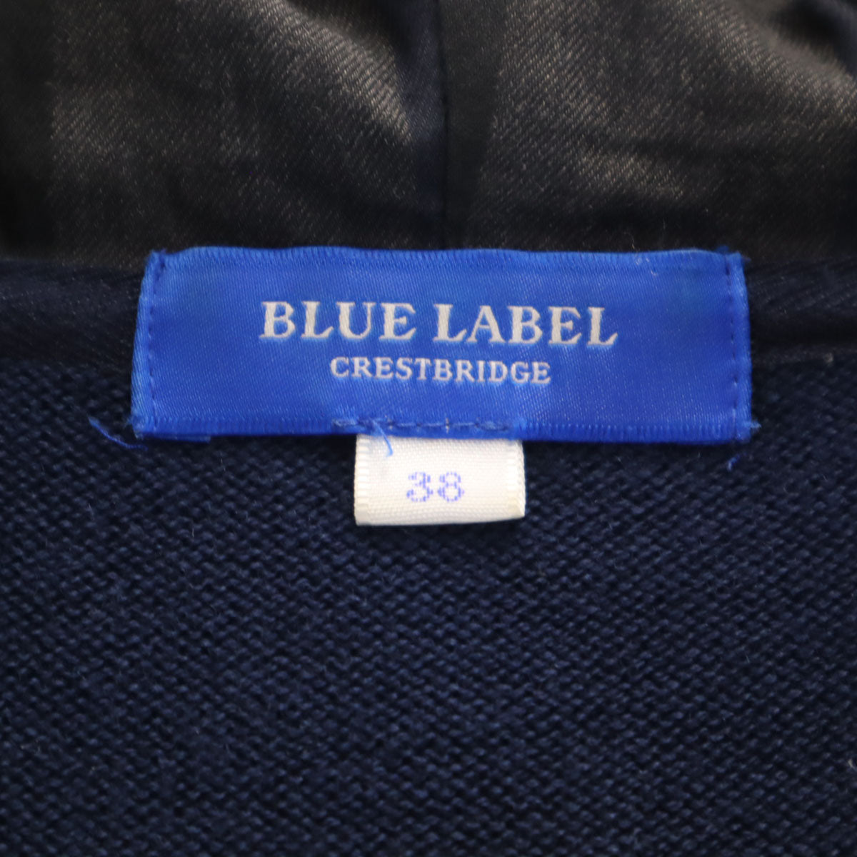 BLUE LABEL CRESTBRIDGE ブルーレーベルクレストブリッジ 長袖 ニット ジップパーカー 38 ネイビー レディース