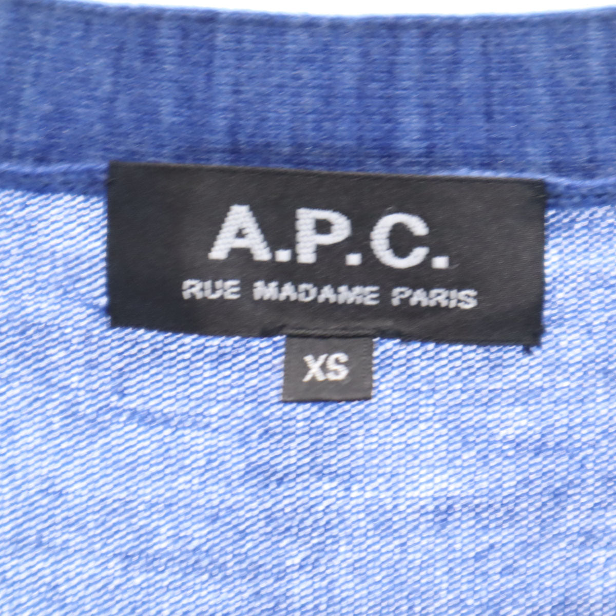 A.P.C. アーペーセー 長袖 Vネック ニットカーディガン XS ブルー メンズ
