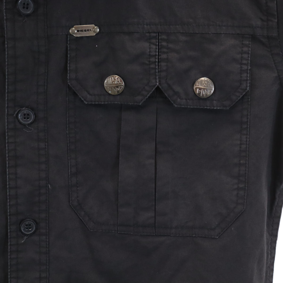 DIESEL ディーゼル 長袖 ミリタリーシャツ L ブラック メンズ