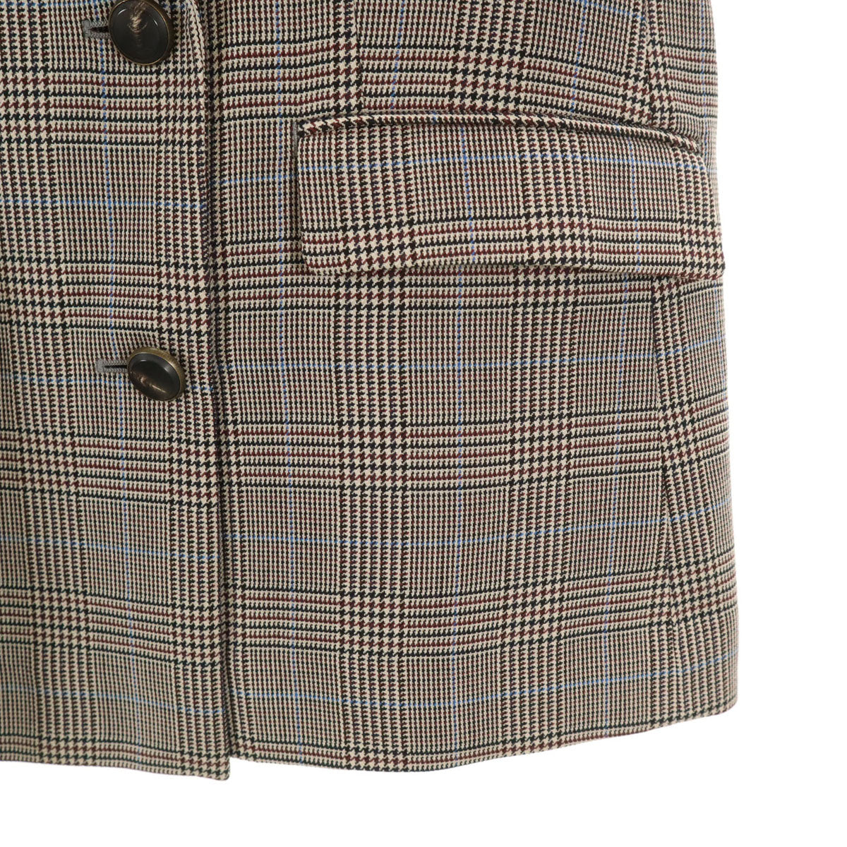 美品 GREEN LABEL RELAXING UNITED ARROWS グリーンレーベルリラクシング ユナイテッドアローズ グレンチェック柄 テーラードジャケット 38 ブラック系 ダブルボタン レディース