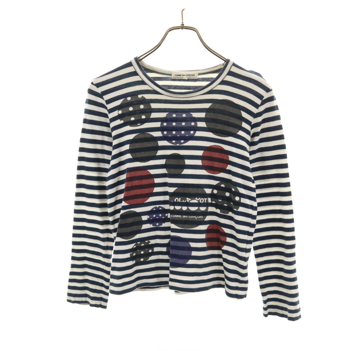 COMME des GARCONS コムデギャルソン 2013年 日本製 ボーダー柄 長袖 Tシャツ S ホワイト ロンT レディース