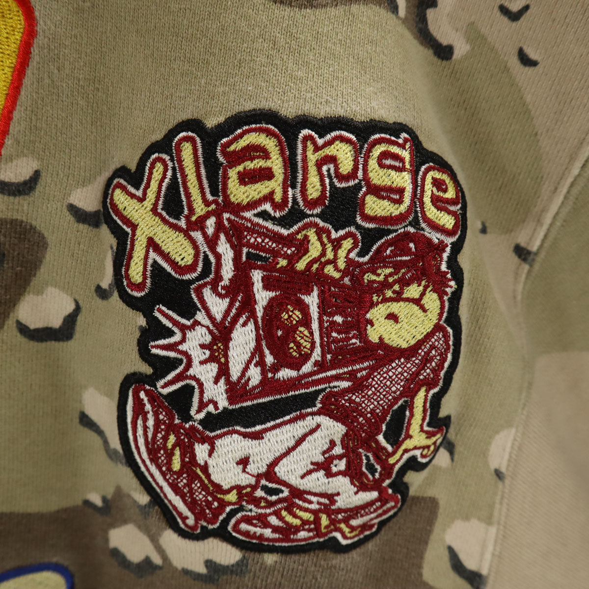 XLARGE エクストララージ カモフラ柄 長袖 スウェット ジップパーカー M オリーブ 迷彩 メンズ