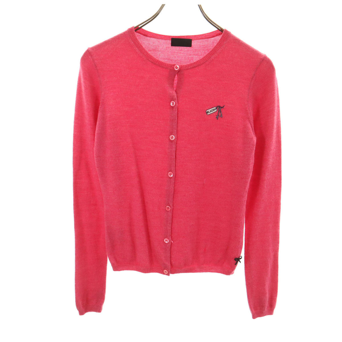 Paul Smith BLACK ポールスミス ブラック 長袖 ニットカーディガン M ピンク レディース