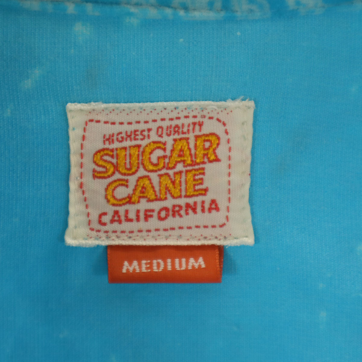 SUGAR CANE シュガーケーン ペイズリー柄 長袖 ベロア シャツ M 水色 東洋エンタープライズ メンズ