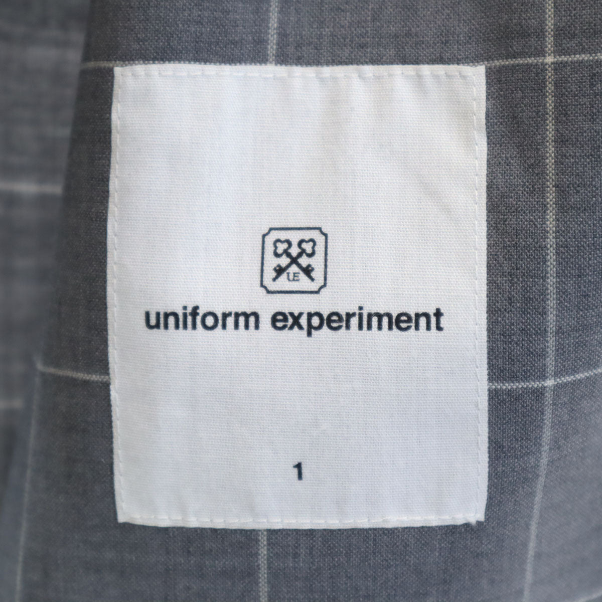 未使用 uniform experiment ユニフォームエクスペリメント 20SS ウィンドウペンチェック 3B テーラードジャケット 1 グレー ポケッタブル メンズ