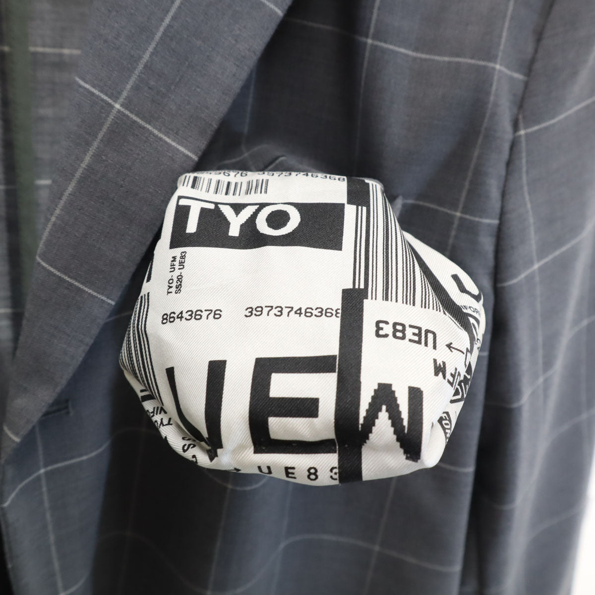 未使用 uniform experiment ユニフォームエクスペリメント 20SS ウィンドウペンチェック 3B テーラードジャケット 1 グレー ポケッタブル メンズ
