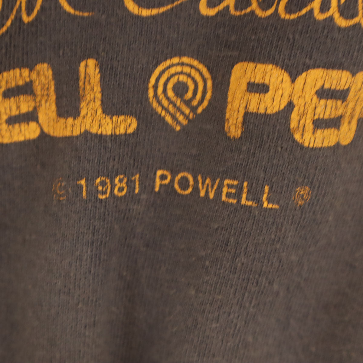 POWELL パウエル 復刻 バックプリント 長袖 スウェット ジップパーカー チャコール 裏起毛 メンズ