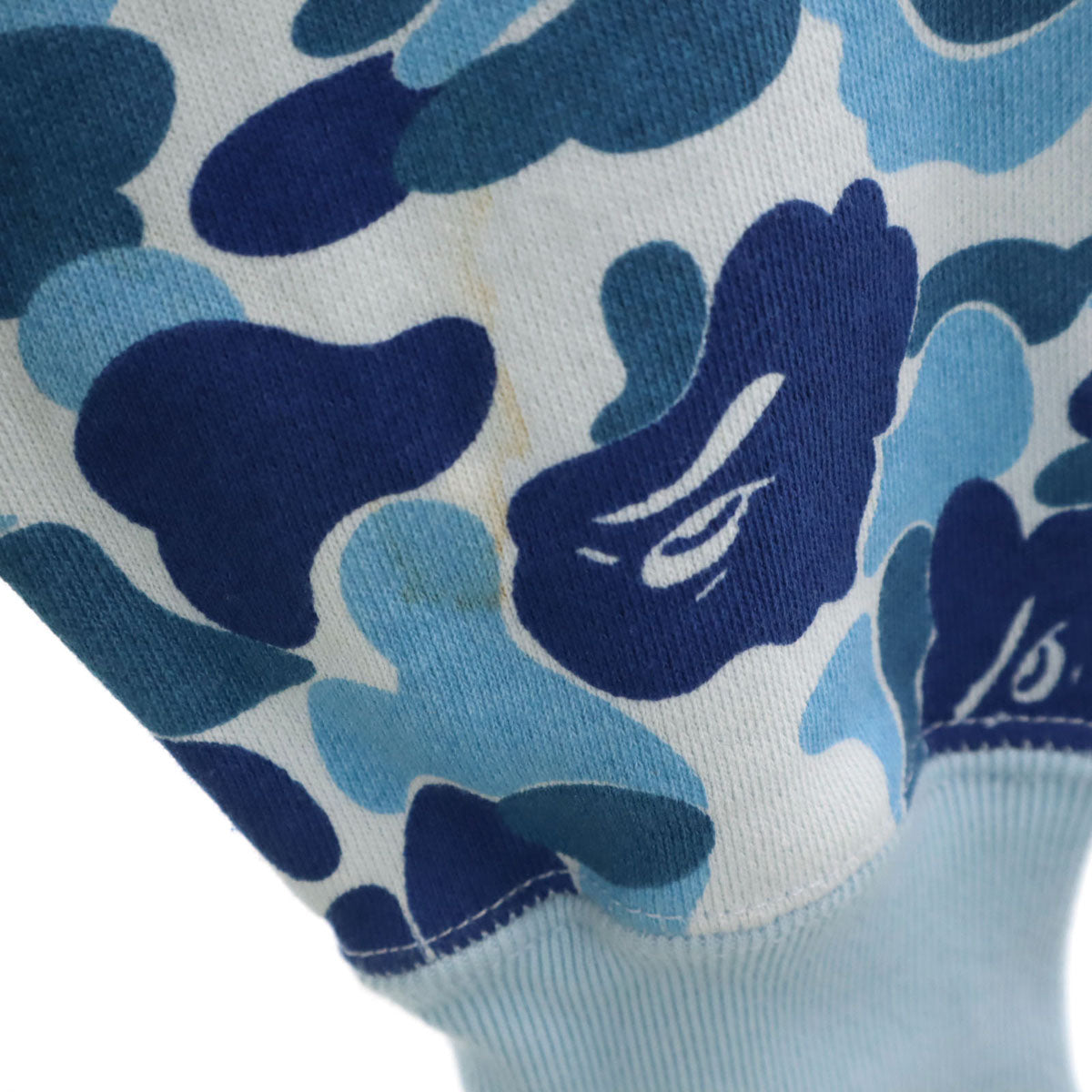 A BATHING APE アベイシングエイプ 日本製 シャーク カモフラ柄 長袖 スウェット ジップパーカー S ブルー 迷彩 メンズ