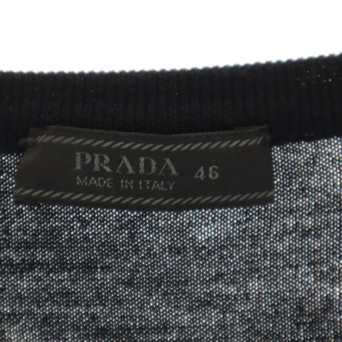 PRADA プラダ 2008年 イタリア製 ダイヤ柄 Vネック ニットベスト 46 ブラック メンズ