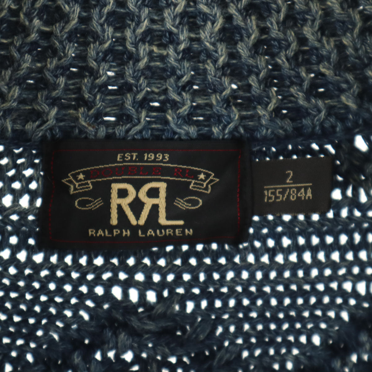 ダブルアールエル RRL 長袖 インディゴ染め ショールカラー ニットカーディガン 2 ブルー系 レディース