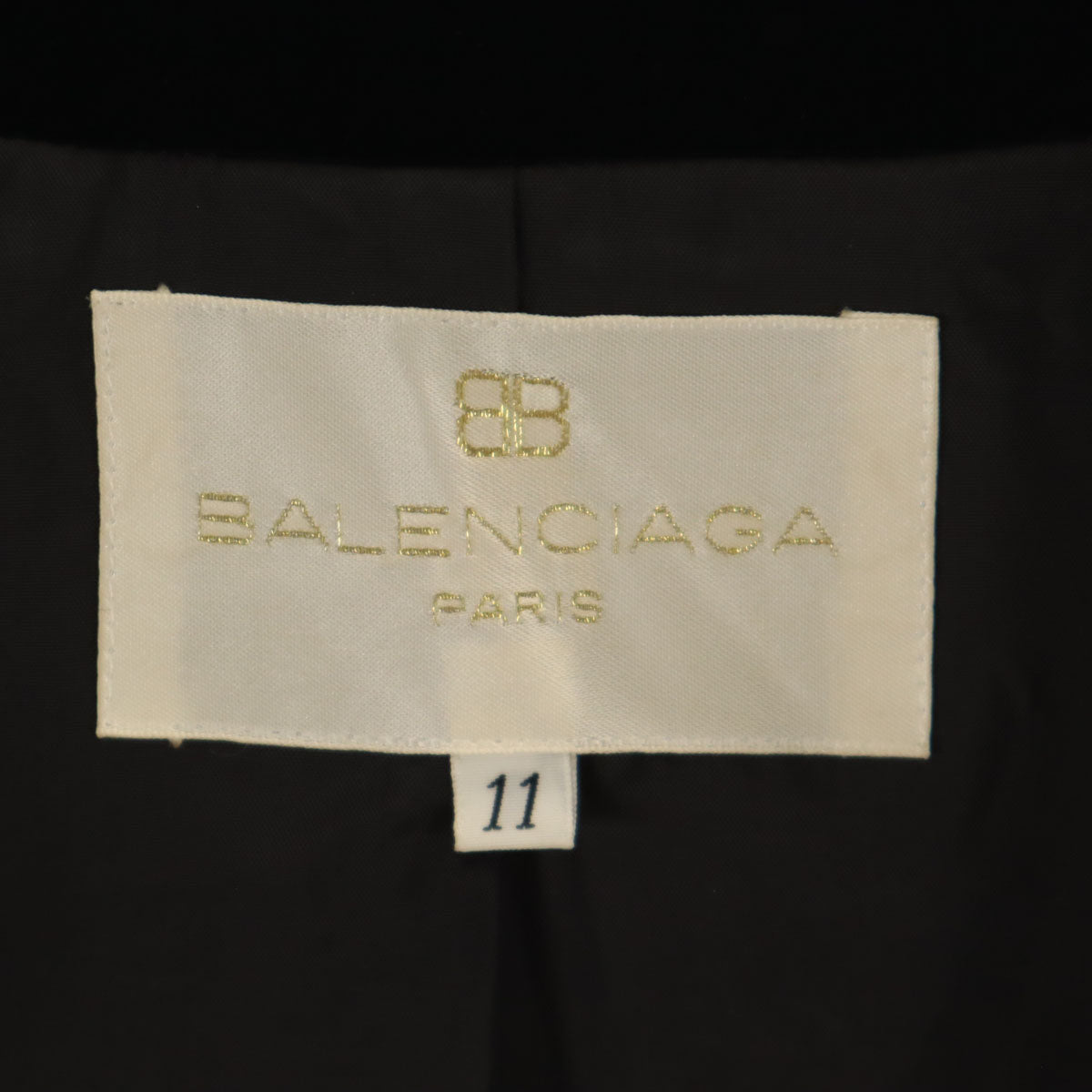 BALENCIAGA バレンシアガ 90s オールド 花柄 ジャガード ノーカラージャケット 11 ブラック レディース