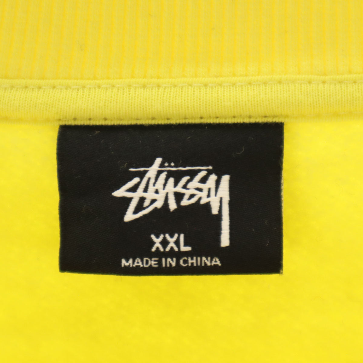 STUSSY ステューシー 長袖 スウェット トレーナー XXL イエロー 裏起毛 ビッグサイズ メンズ