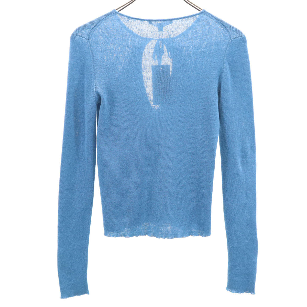未使用 GUCCI グッチ イタリア製 リネン 長袖 ニット S ブルー レディース