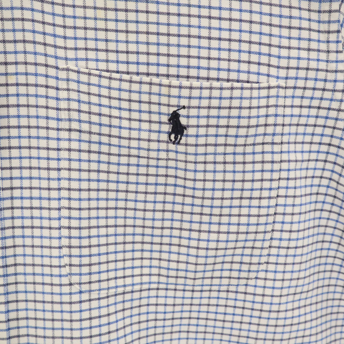 RALPH LAUREN ラルフローレン 90s BIG SHIRT オールド チェック柄 長袖 シャツ S ブルー メンズ
