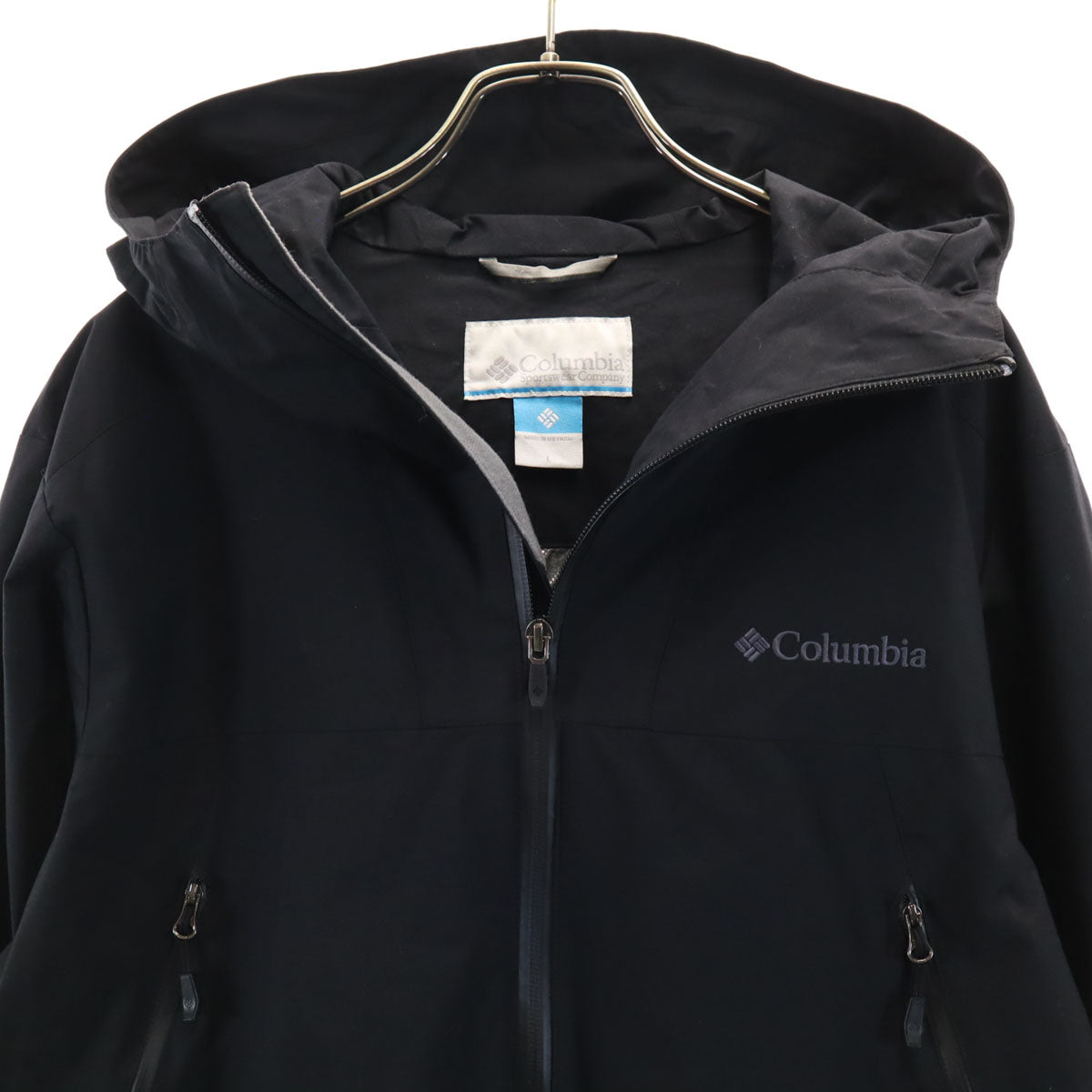 Columbia コロンビア ナイロンジャケット L ブラック系 アウトドア フード メンズ