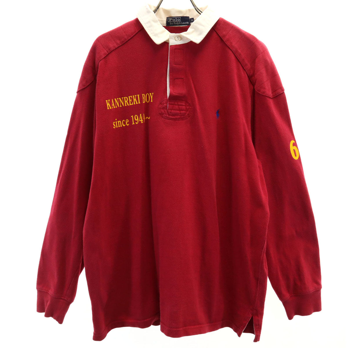 Polo by Ralph Lauren ポロバイラルフローレン 長袖 ラガー ポロシャツ LL レッド メンズ