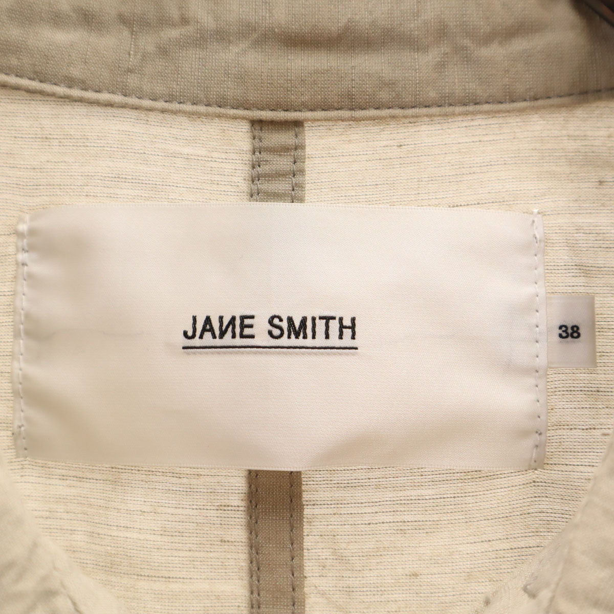 JANESMITH ジェーンスミス 日本製 リネンブレンド ジャケット 38 ベージュ メンズ