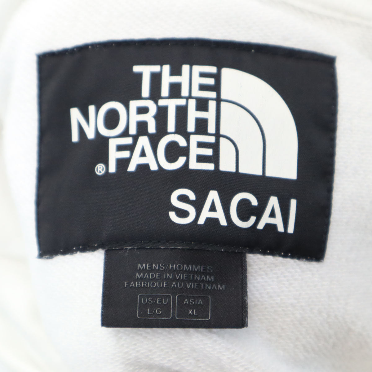 THE NORTH FACE ノースフェイス サカイ コラボ 長袖 スウェットパーカー XL ホワイト x sacai アウトドア NT6175SA メンズ