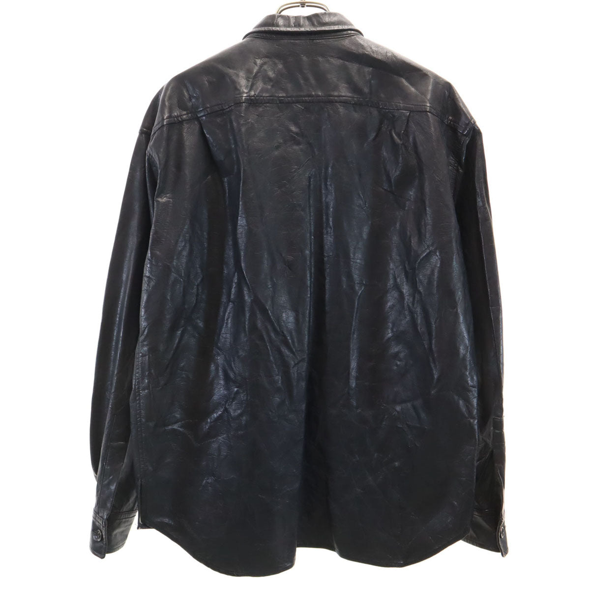 Paul Smith LONDON ポールスミスロンドン 90s 日本製 オールド 長袖 ウレタンコーティング加工 シャツ M ブラック メンズ