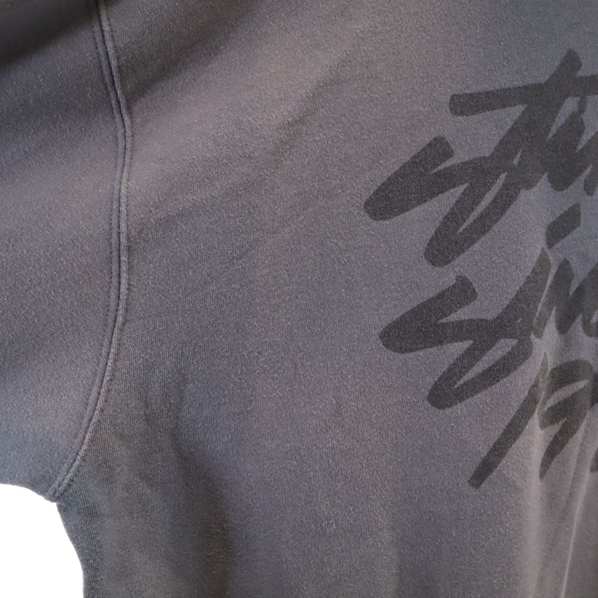 STUSSY ステューシー USA製 バックロゴ 長袖 スウェットパーカー L チャコールグレー メンズ