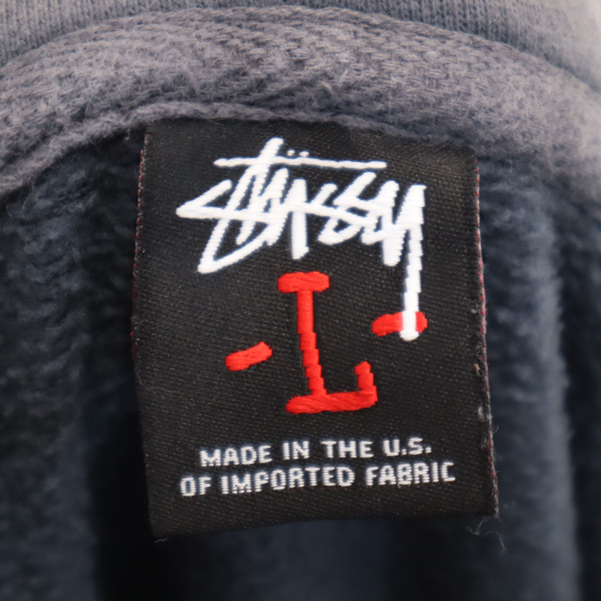 STUSSY ステューシー USA製 バックロゴ 長袖 スウェットパーカー L チャコールグレー メンズ