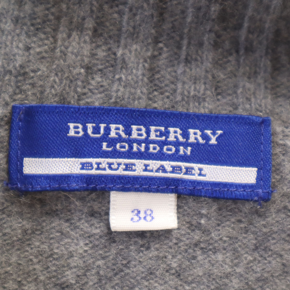 BURBERRY LONDON BLUE LABEL バーバリー ロンドン ブルーレーベル 長袖 オフタートルネック セーター 38 グレー 三陽商会 ニット レディース
