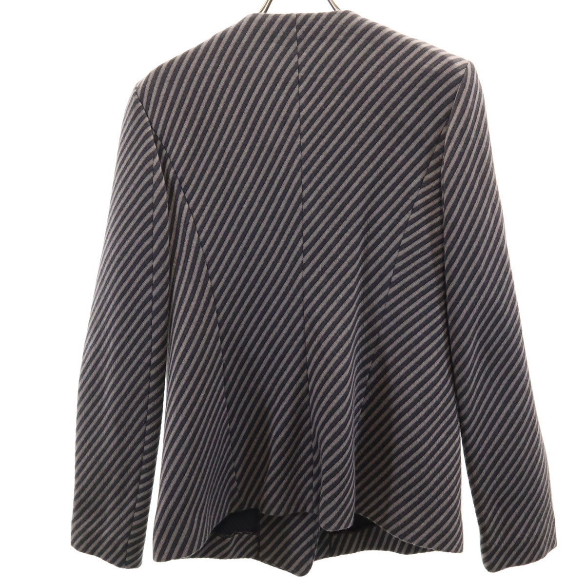 ARMANI COLLEZIONI アルマーニコレッツォーニ 斜ストライプ柄 ジャケット 42 グレー レディース