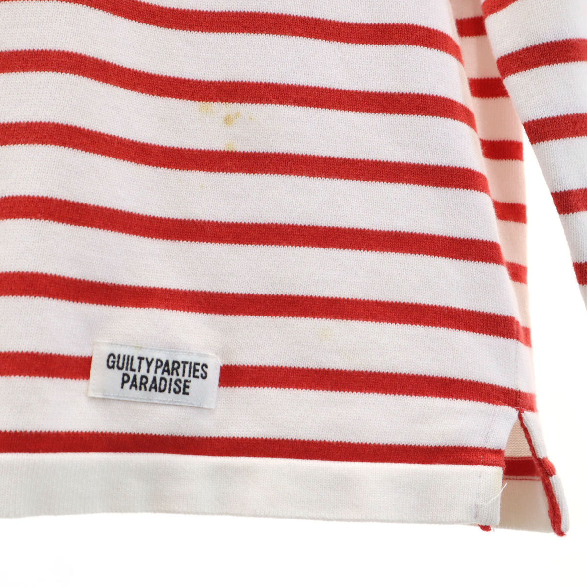 The Guilty Parties ギルティーパーティーズ 日本製 ボーダー柄 長袖 ニット M ホワイト ワコマリア メンズ