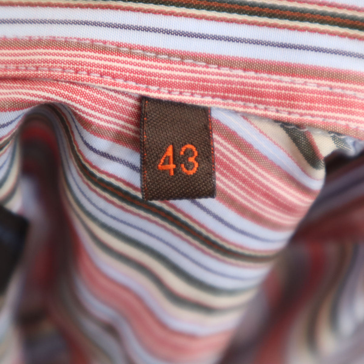 美品 ETRO エトロ イタリア製 ストライプ柄 長袖 ボタンダウンシャツ 43 マルチ メンズ