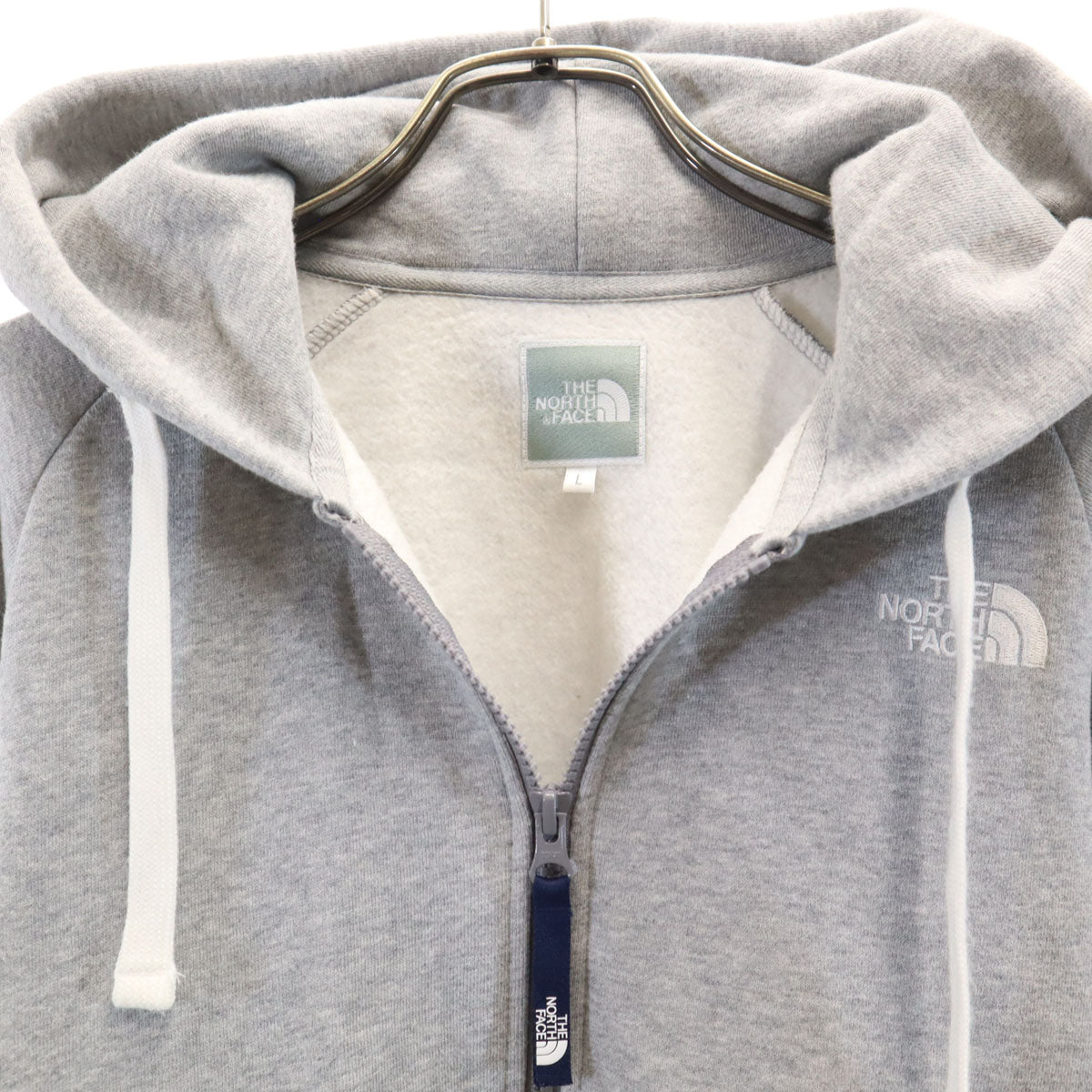 THE NORTH FACE ノースフェイス 長袖 リアビュー スウェット ジップパーカー L グレー NTW61955 アウトドア 裏起毛 レディース