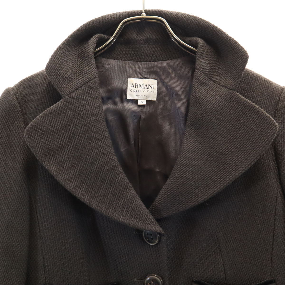 ARMANI COLLEZIONI アルマーニコレッツォーニ イタリア製 ウールジャケット 40 チャコール レディース
