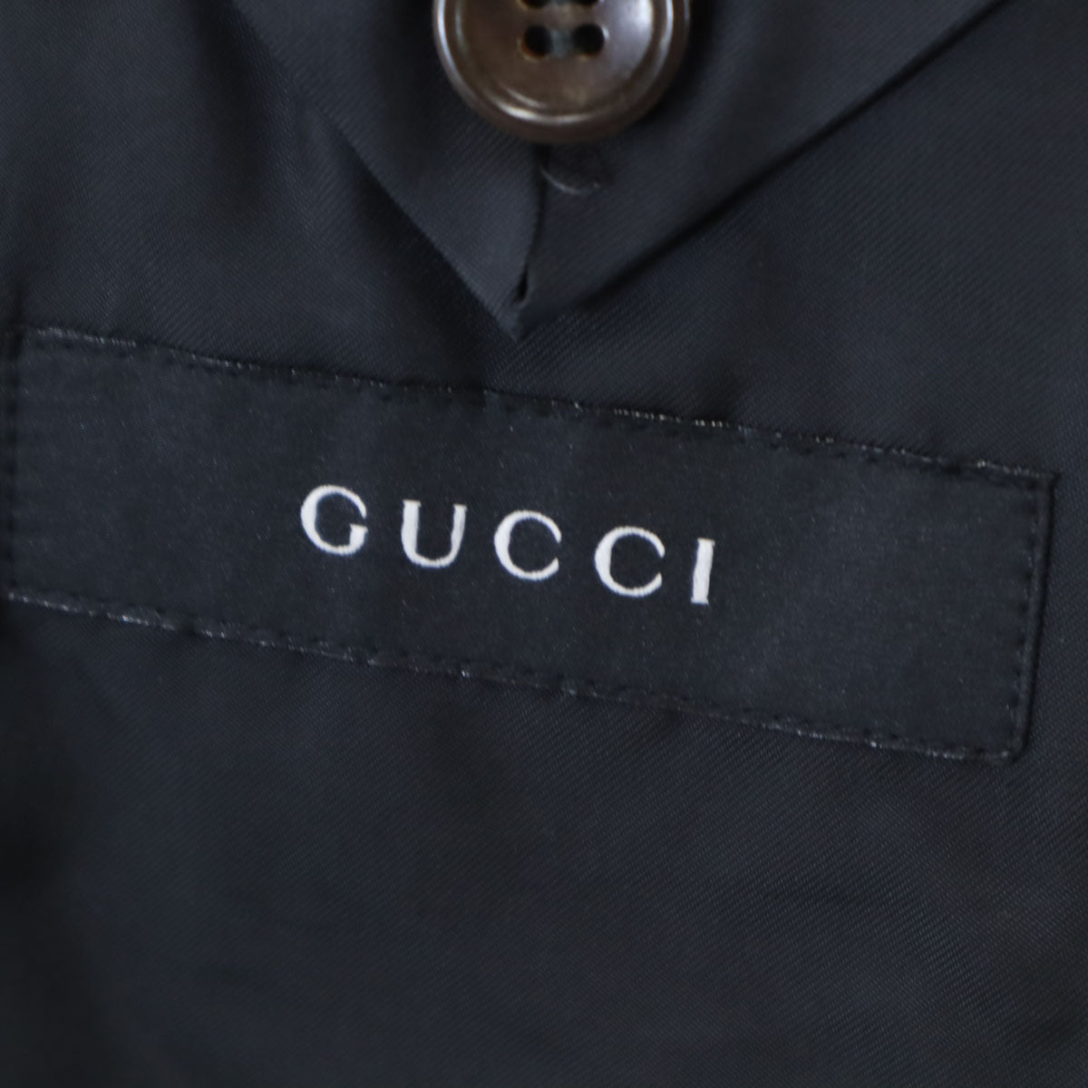 GUCCI グッチ スイス製 ストライプ柄 テーラードジャケット 48 チャコール メンズ