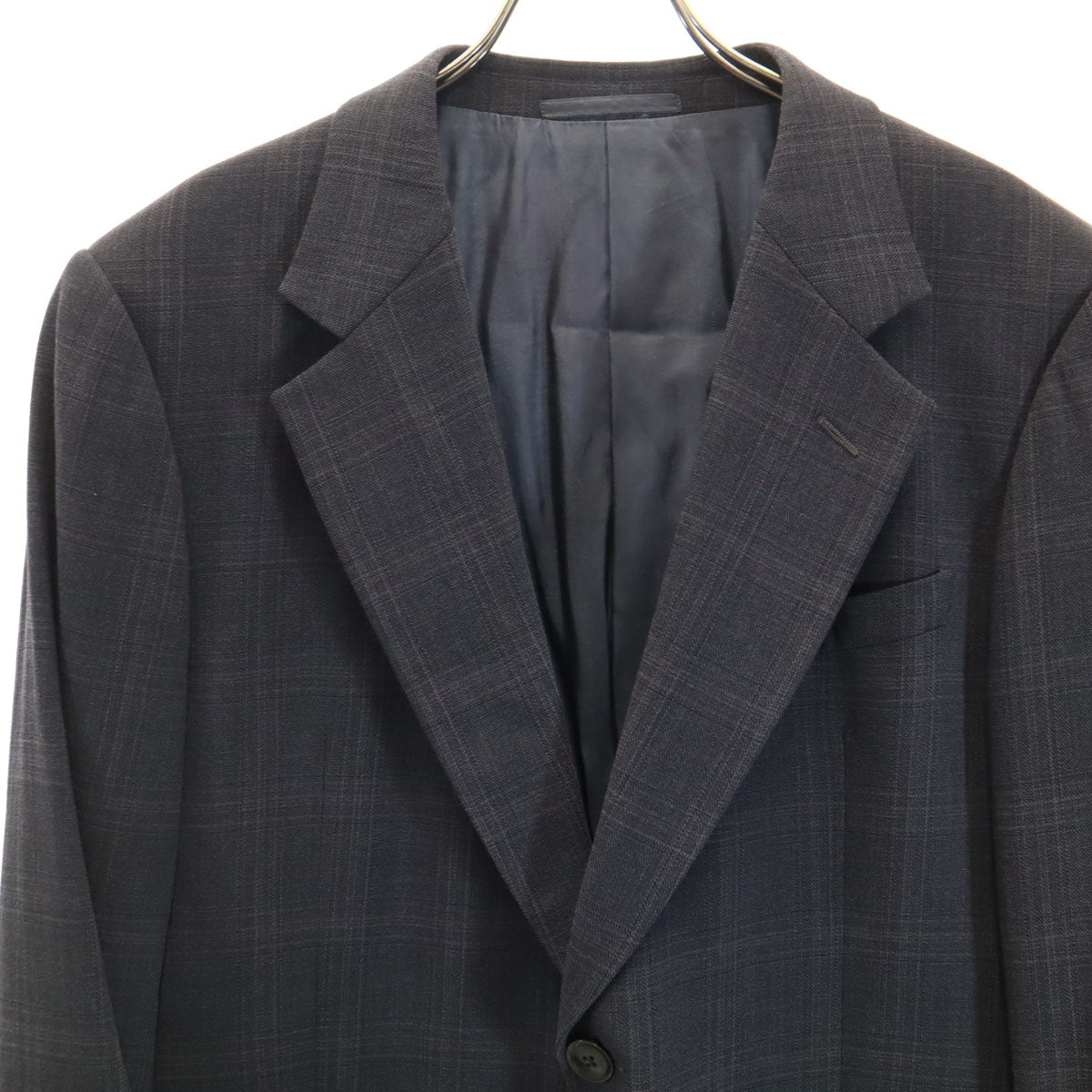 ARMANI COLLEZIONI アルマーニコレッツォーニ イタリア製 チェック柄 スーツ 上下 セットアップ 52 チャコールグレー メンズ
