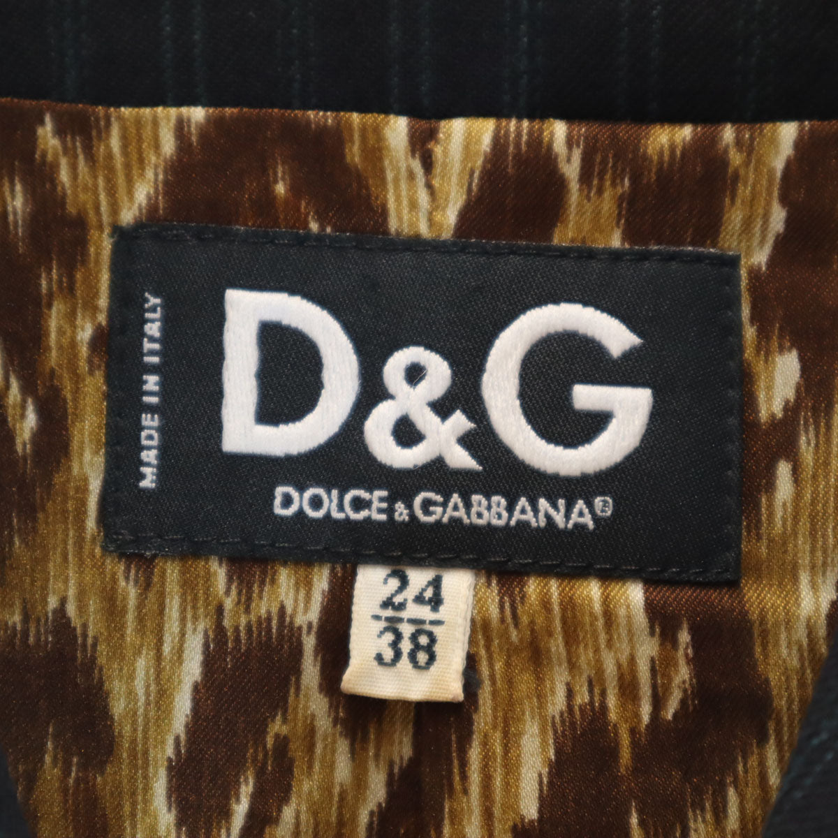 DOLCE&GABBANA ドルチェアンドガッバーナ イタリア製 ストライプ柄 パンツスーツ 上下 セットアップ 24-38 ブラック レディース